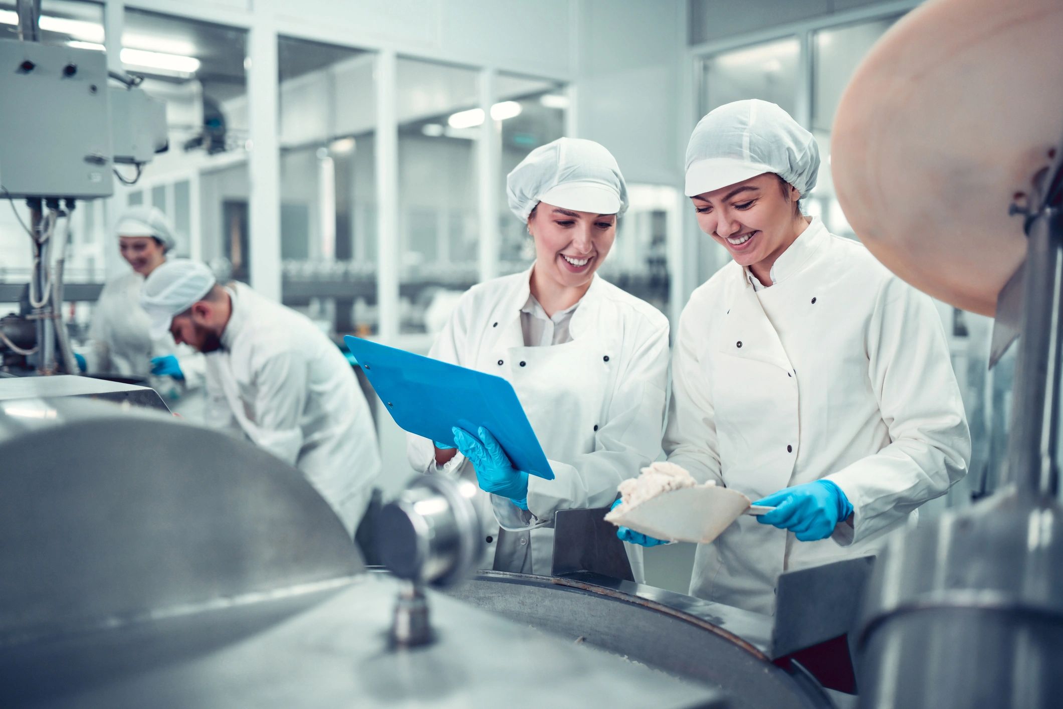 Food production line representing upstream processing and manufacturing context